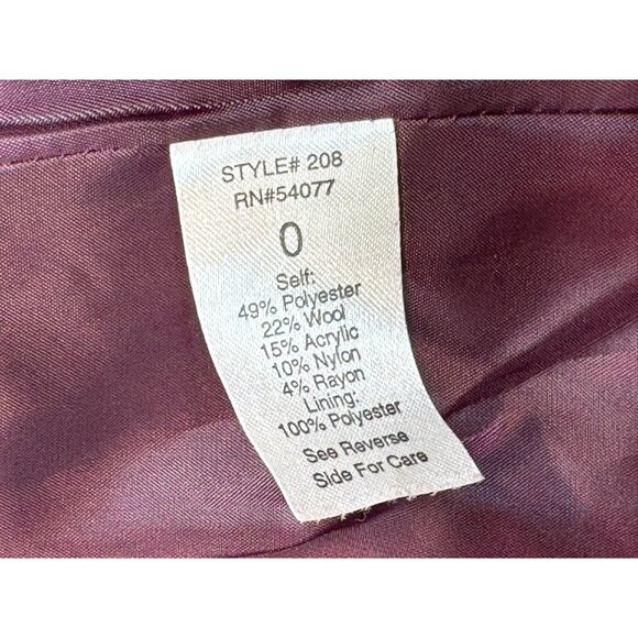 CAbi Womens Plaid Peacoat Jacket Size O Double Breasted Wool Blend Pink/Gray - Picture 7 of 15